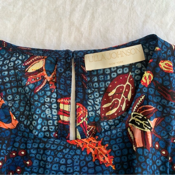 Ulla Johnson Luca Silk Floral Sleeveless A Line Midi Maxi Dress Blue Dahlia - Picture 11 of 14